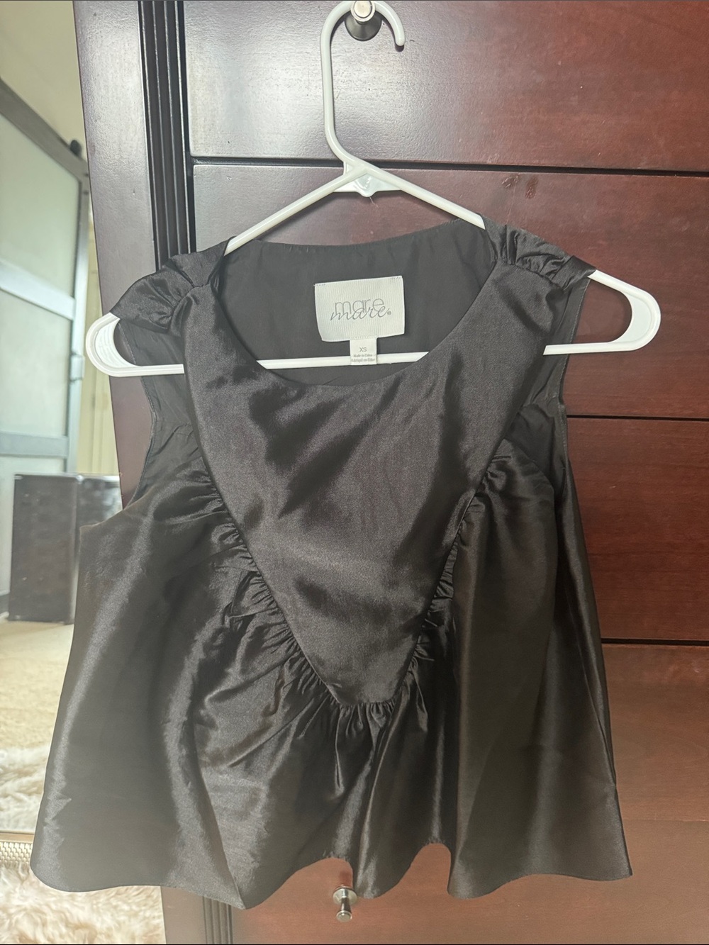 Marc Marée Black Satin Sleeveless Tank Top